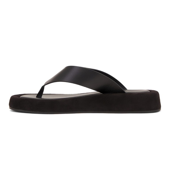 The Row GINZA Leather Sandal (Black) - Picture 5 of 5